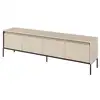 Image de Bobochic meuble tv 4 portes 193 cm lenara avec tasseaux et led beige LENARA