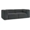 Image de Bobochic canapé droit fixe 2 places zephyr gris foncé ZEPHYR