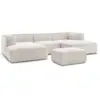 Image de Bobochic canapé panoramique fixe zephyr avec pouf beige ZEPHYR