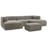 Image de Bobochic canapé panoramique fixe zephyr avec pouf taupe ZEPHYR