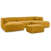 Image de Bobochic canapé panoramique fixe zephyr avec pouf jaune ZEPHYR