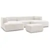 Image de Bobochic canapé panoramique fixe zephyr avec pouf blanc ZEPHYR