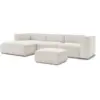 Image de Bobochic canapé d'angle fixe zephyr avec pouf blanc angle gauche ZEPHYR