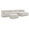 Image de Bobochic canapé d'angle fixe zephyr avec pouf beige angle droit ZEPHYR