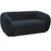 Image de Bobochic canapé droit fixe 2 places celine tissu bouclette bleu foncé CELINE
