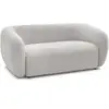 Image de Bobochic canapé droit fixe 2 places celine tissu bouclette gris clair CELINE