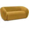 Image de Bobochic canapé droit fixe 2 places celine tissu lisse jaune CELINE
