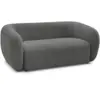 Image de Bobochic canapé droit fixe 2 places celine tissu bouclette gris foncé CELINE