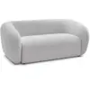 Image de Bobochic canapé droit fixe 2 places celine tissu lisse gris clair CELINE