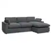 Image de Bobochic canapé d'angle réversible belair velours côtelé gris foncé BELAIR