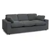 Image de Bobochic canapé droit fixe compact belair velours côtelé gris foncé BELAIR