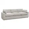 Image de Bobochic canapé droit fixe 4 places belair velours côtelé beige BELAIR