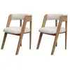 Image de Bobochic lot de 2 chaises bastide placage chêne massif et tissu bouclette marron clair BASTIDE