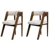 Image de Bobochic lot de 2 chaises bastide placage chêne massif et tissu bouclette marron foncé BASTIDE