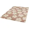 Image de Bobochic tapis poils courts suzy motif fleur rose 160x230 SUZY