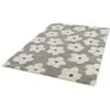 Image de Bobochic tapis poils courts suzy motif fleur bleu 120x170 SUZY