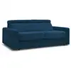 Image de Bobochic canapé droit convertible monaco ouverture express velours côtelé bleu foncé 160x190 MONACO