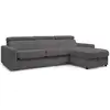 Image de Bobochic canapé d'angle réversible convertible coffre monaco tissu lisse gris foncé 160x190 réversible MONACO