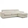 Image de Bobochic canapé d'angle réversible convertible coffre monaco tissu lisse beige 160x190 réversible MONACO