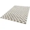 Image de Bobochic tapis poils longs damien motifs damier gris 200x290 DAMIEN