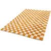 Image de Bobochic tapis poils longs damien motifs damier jaune 160x230 DAMIEN