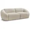 Image de Bobochic canapé droit fixe 3 places tina tissu bouclette beige TINA