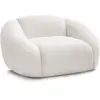 Image de Bobochic fauteuil tina tissu bouclette blanc TINA