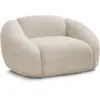 Image de Bobochic fauteuil tina tissu bouclette beige TINA
