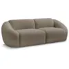 Image de Bobochic canapé droit fixe 3 places tina tissu bouclette taupe TINA