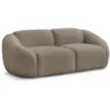Image de Bobochic canapé droit fixe 2 places tina tissu bouclette taupe TINA