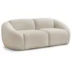 Image de Bobochic canapé droit fixe 2 places tina tissu bouclette beige TINA