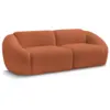 Image de Bobochic canapé droit fixe 3 places tina tissu bouclette orange TINA