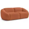 Image de Bobochic canapé droit fixe 2 places tina tissu bouclette orange TINA