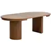 Image de Bobochic table à manger ronde extensible 110 à 210 cm prado placage chêne massif marron foncé PRADO