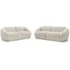 Image de Bobochic ensemble canapé droit fixe 3 + 2 places tina tissu bouclette beige TINA