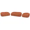 Image de Bobochic ensemble canapé droit fixe 3 + 2 places + fauteuil tina tissu bouclette orange TINA