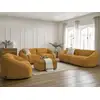 Image de Bobochic ensemble canapé droit fixe 3 + 2 places + fauteuil tina velours côtelé avec pouf jaune TINA