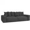Image de Bobochic canapé droit fixe 4 places voltaire velours côtelé gris foncé VOLTAIRE