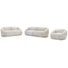 Image de Bobochic ensemble canapé droit fixe 3 + 2 places + fauteuil tina velours côtelé beige TINA