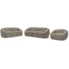 Image de Bobochic ensemble canapé droit fixe 3 + 2 places + fauteuil tina tissu bouclette taupe TINA