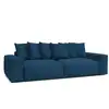 Image de Bobochic canapé droit fixe 4 places voltaire velours côtelé bleu foncé VOLTAIRE