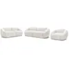 Image de Bobochic ensemble canapé droit fixe 3 + 2 places + fauteuil tina tissu bouclette blanc TINA