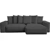 Image de Bobochic canapé d'angle réversible voltaire velours côtelé gris foncé VOLTAIRE