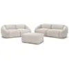Image de Bobochic ensemble canapé droit fixe 3 + 2 places tina velours côtelé avec pouf beige TINA