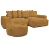 Image de Bobochic canapé d'angle réversible voltaire velours côtelé avec pouf jaune VOLTAIRE