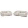 Image de Bobochic ensemble canapé droit fixe 3 + 2 places tina velours côtelé beige TINA