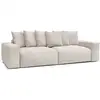 Image de Bobochic canapé droit fixe 4 places voltaire velours côtelé beige VOLTAIRE