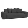 Image de Bobochic canapé droit fixe 3 places voltaire velours côtelé gris foncé VOLTAIRE