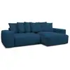 Image de Bobochic canapé d'angle réversible voltaire velours côtelé bleu foncé VOLTAIRE