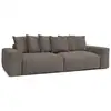 Image de Bobochic canapé droit fixe 4 places voltaire velours côtelé taupe VOLTAIRE